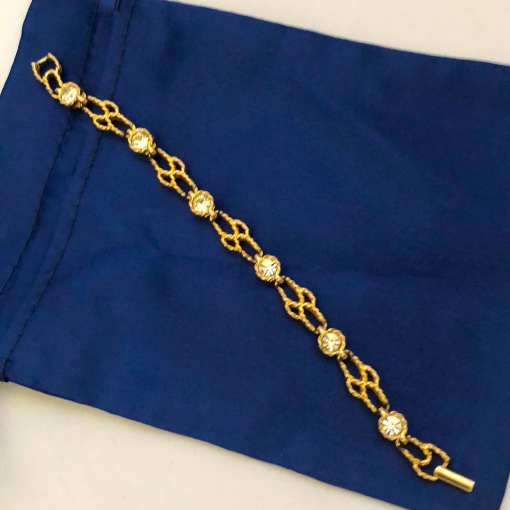 Golden Tone Bracelet With Rhinestones